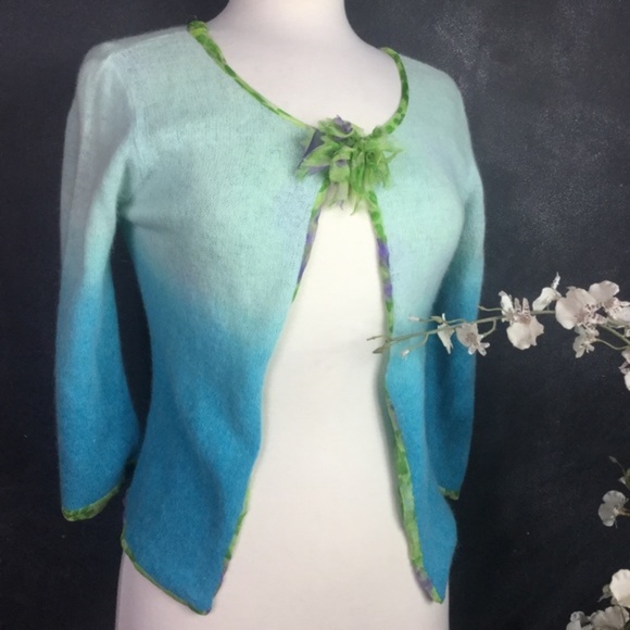Free People Sweaters - FREE PEOPLE | Blue Dip Dyed Wool Cardigan Sweater